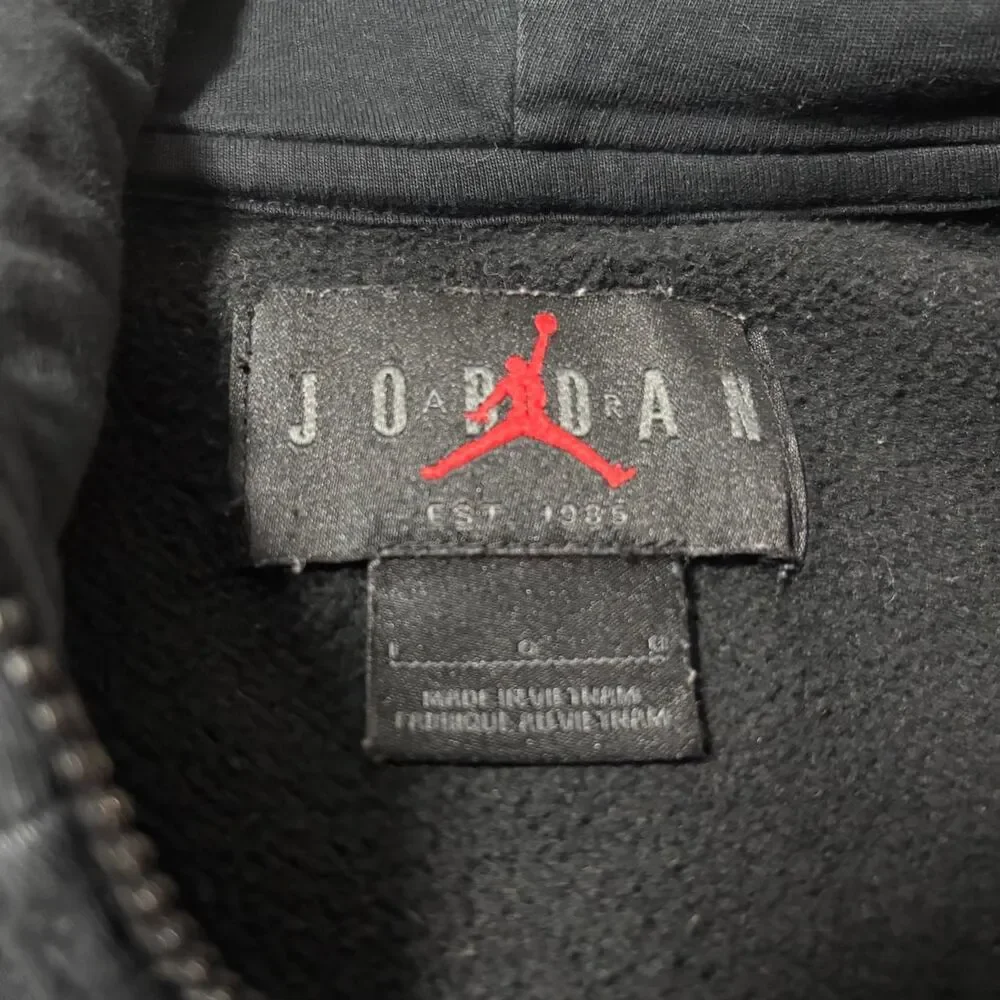 Jordan Men's Black and Green Hoodie